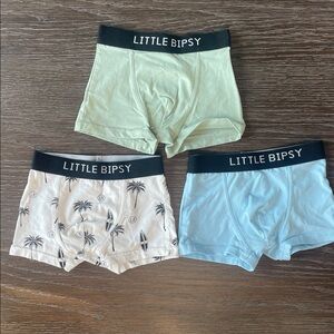 Little Bipsy Kids Boxer Briefs Trio - Mint, Blue, Palm Print